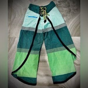 Women’s Organic Cotton lightweight wide leg front tie butterfly pants Sz M